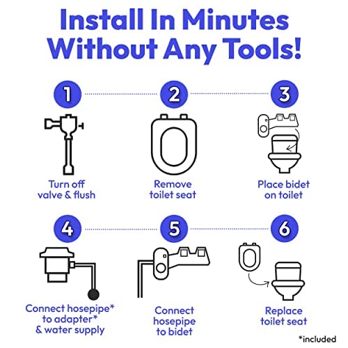 Greenco Toilet Bidet Attachment - Universal Fit, Easy Installation, Adjustable Brackets and Water Pressure, Durable Non-Electric Fresh Water Spray Bidet for Toilet Seat (17 x 3.4 x 9.5 inches)