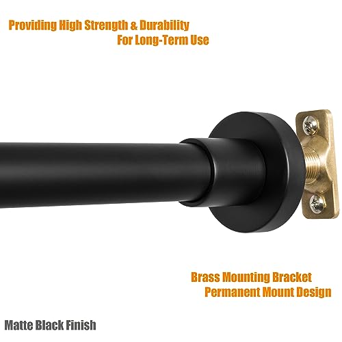 Heavy Duty Shower Rod, Adjustable Shower Curtain Rod, Expandable 47-84 Inch, Permanent Mount Shower Rod, Never Rust Stainless Steel For Window Curtain and Closet, Matte Black - color: Matte Black