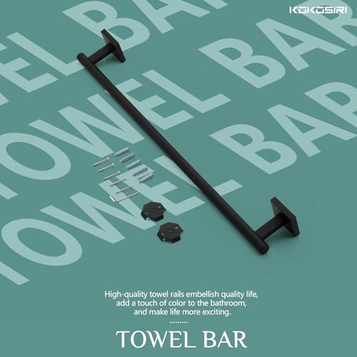 KOKOSIRI Towel Rail Bathroom Towel Bars Matte Black 20 Inch Towel Holder for Bath Cabinet Kitchen Wall Mount Stainless Steel B4005BK-L20 - color: Matte Black, size: 20-Inch