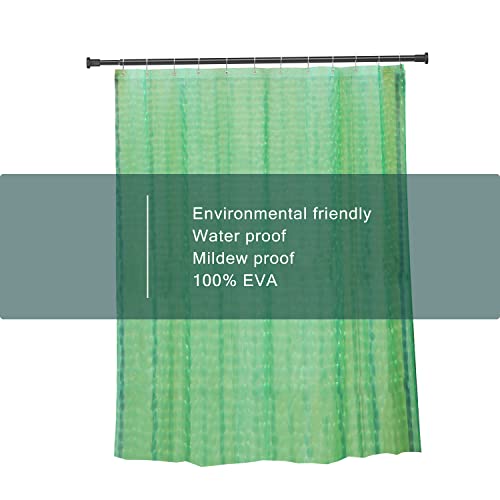 EVA Green Shower Curtain Liner, 3D Water Cube 5G Shower Liners with 12 Rustproof Metal Grommets and Weighted Magnets, Waterproof Duty for Bathroom 72 x 72 - color: Green