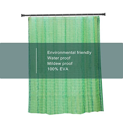 EVA Green Shower Curtain Liner, 3D Water Cube 5G Shower Liners with 12 Rustproof Metal Grommets and Weighted Magnets, Waterproof Duty for Bathroom 72 x 72 - color: Green