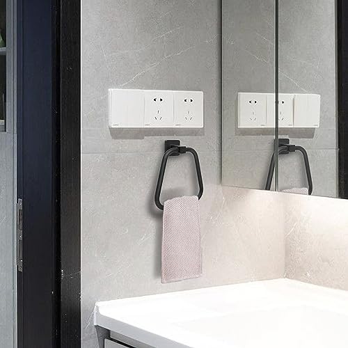 Towel Holder for Bathroom Wall Matte Black Towel Ring Stainless Steel Hand Towel Holder Heavy Duty Towel Hanger for Bath, Kitchen (Black) - color: Black