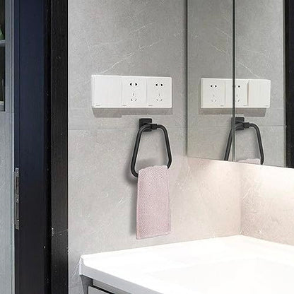 Towel Holder for Bathroom Wall Matte Black Towel Ring Stainless Steel Hand Towel Holder Heavy Duty Towel Hanger for Bath, Kitchen (Black) - color: Black