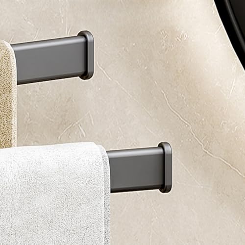 Wall Mounted 180° Swivel Multi-bar Towel Rack Towel Hanging Holder for Bathroom with Hook (Grey,2-Bar) - color: Grey, size: 2-Bar