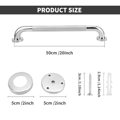 2 Pack 20 Inch Anti Slip Shower Grab Bar, 304 Stainless Steel 1.25" Diameter Anti-Slip Handicap Grab Bar, Satin Brushed Nickel Knurled - size: 20 Inch
