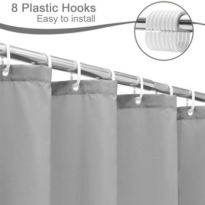 AooHome Fabric 48x72 Inch Small Shower Curtain, Stall Size Bathroom Curtain for Hotel, Water Repellent, Light Grey, 48 Width x 72 Height Inch - color: Light Grey, size: 48"W x 72"L (Pack of 1)