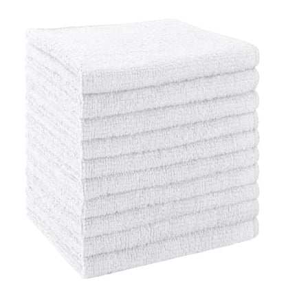 Washcloths 10 Pack Face Towels (12" x 12"), Highly Soft Wash Cloths | Hand Towels, Fast Drying Multi-Purpose Microfiber Cleansing Cloths for Bathroom, Hotel, Spa, and Salon White - color: White, size: 10Pack