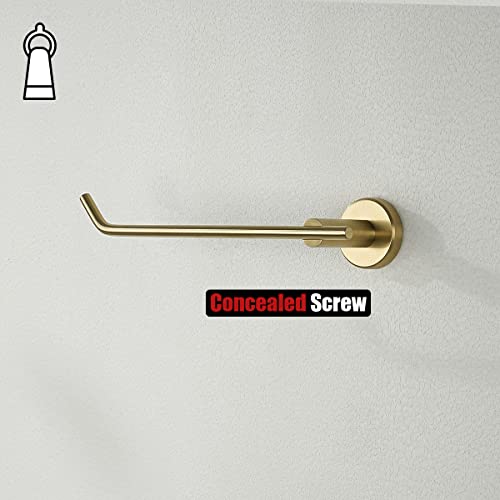 JQK Brass Gold Hand Towel Bar, Stainless Steel Towel Ring for Bathroom, 9 Inch Necklace Holder Brushed Golden Wall Mount Left Hand, TR101-BG - color: Gold, size: 9 Inch (Left)