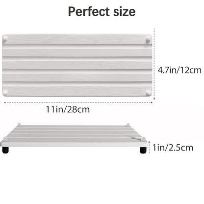 2 PCS Water Absorbing Stone Trays for Bathroom Sink Fast Drying Coasters | 11" x 4.7", Faucet Mat for Kitchen Sink, Diatomite Sink Caddy, Hand Soap Holder with Feet, Diatomaceous Earth, Vanity Tray - color: 11" X 4.7" White