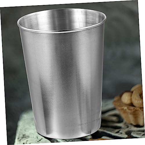 Stainless Steel Water Tumbler Cup Silver Bathroom Beverage Toothbrush Holder Multi Use for Water Juice Soda Easy to Clean Stylish Design - size: 8.50X6.00X6.00CM