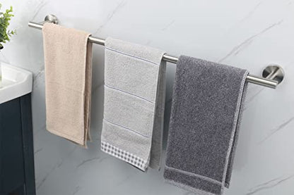 TocTen Bath Towel Bar - Thicken SUS304 Stainless Steel Bathroom Towel Holder, Towel Rod for Bathroom Heavy Duty Wall Mounted Towel Rack Hanger (33IN, Brushed Nickel) - color: Brushed Nickel, size: 33IN