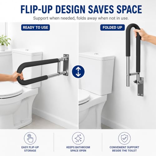 Handicap Grab Bars Rails 30 Inch Toilet Handrails Bathroom Safety Bar Hand Support Rail Handicapped Handrail Accessories for Seniors Elderly (30inch) - size: 30inch