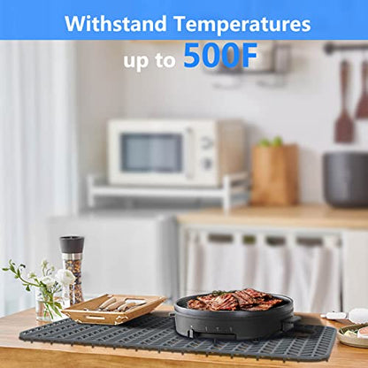 Sink Protectors for Kitchen Sink 28.6"x 14.5"Rear Silicone Sink Mat | Various sizes and styles,Protector for sinks and dish,Withstand to 500F,Food-grade silicone.Non-slip and raised feet - size: 28.6"x14.5"