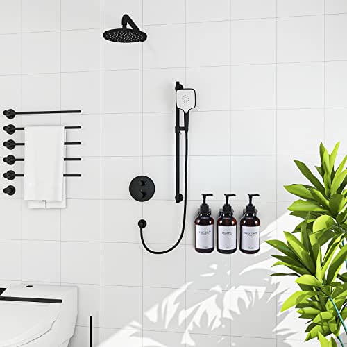 Shampoo and Conditioner Dispenser for Shower Wall 3 Chamber,Refillable Shampoo and Conditioner Bottles with Waterproof Labels,Soap Dispenser with Pumps (3 Bottles 3 Wall Mounts-Brown) - color: 3 Bottles 3 Wall Mounts-brown