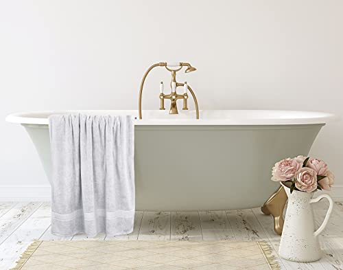 Utopia Towels Luxurious Jumbo Bath Sheet 2 Piece, 600 GSM, 35 by 70 Inches, 100% Ring Spun Cotton, Highly Absorbent and Quick Dry Extra Large Bath Towel, Super Soft Towel, Silver - color: Silver, size: 2 Piece Bath Sheet