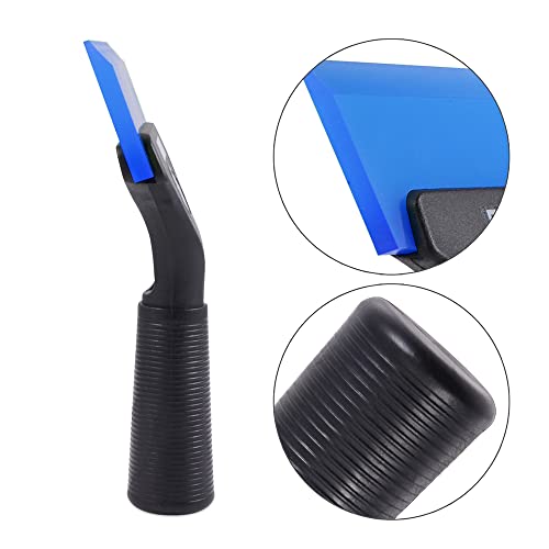 FOSHIO Small Squeegee with 5 Inch Dark Blue Rubber Blade Mini Wiper Window Tinting Tools for Mirror Glass Window Cleaner with Non-Slip Handle, 2 Pack - color: With 2 Pack Blue