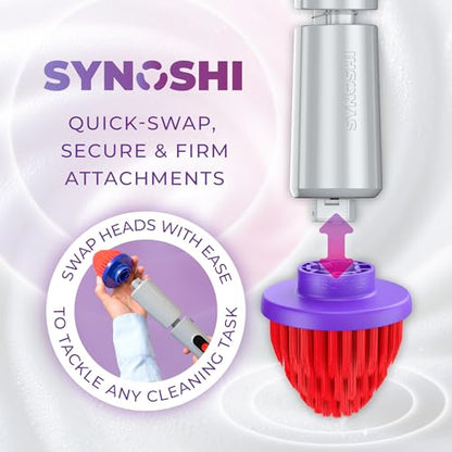 Synoshi PRO Cone Brush Heads Set (2 Units) | For Electric Spin Scrubber Bathroom & Shower Cleaning Brush Universal Cleaning for Kitchen, Floors.
