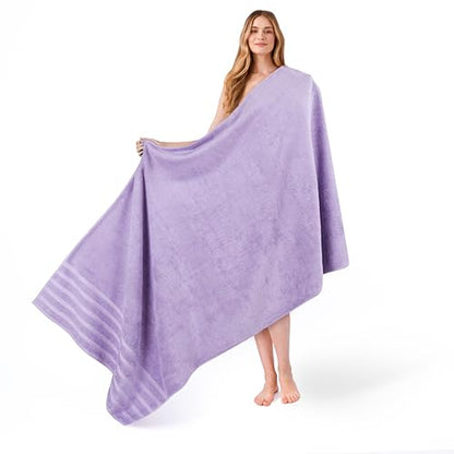 American Soft Linen 100% Cotton Luxury Turkish Towels, 35x70 XL Bath Sheet | Soft Absorbent Quick Dry OEKO Tex Standard 100 Certificated Durable Machine Washable Premium Hotel Quality - color: Lilac, size: 1 Piece set