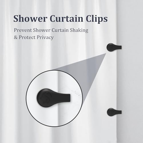 Magnetic Silicone Shower Curtain Clips for Liner 3 Packs (Black) | Self Adhesive, Windproof Splash Holders, Prevent Water Splashing Out, Shower Curtains Keeper, Keep Curtain Closed to Wall - size: 3.3"W x 1.3"L