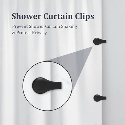 Magnetic Silicone Shower Curtain Clips for Liner 3 Packs (Black) | Self Adhesive, Windproof Splash Holders, Prevent Water Splashing Out, Shower Curtains Keeper, Keep Curtain Closed to Wall - size: 3.3"W x 1.3"L