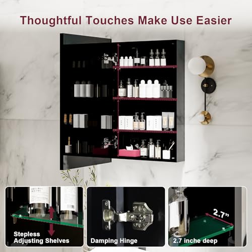 20 X 30 Inch Bathroom Medicine Cabinet with Mirror | Wall Mounted Mirror Storage Cabinet Bathroom Organizer Cabinet