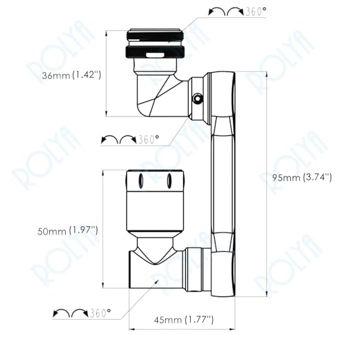 1080 Degree Rotating Faucet Extender Kitchen Sink Aerator Extension Brushed Nickel