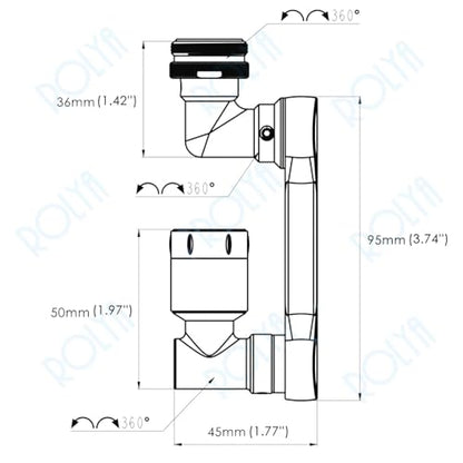 1080 Degree Rotating Faucet Extender Kitchen Sink Aerator Extension Brushed Nickel
