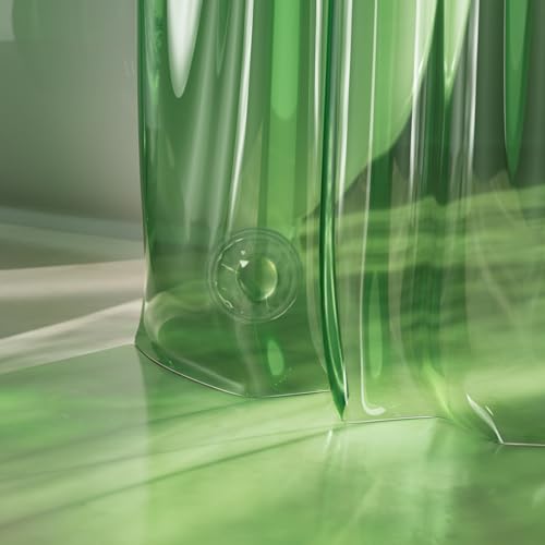 AmazerBath Long Shower Curtain Liner, 100% EVA Soft Clear Green Heavy Duty 78 inch Shower Curtain and Liner 2-in-1, 72x78 Plastic Bathroom Shower Curtain, 12 Rustproof Grommets & 3 Weighted Stones - color: Rainbow Emerald, size: 72"W x 78"L (Pack of 1)