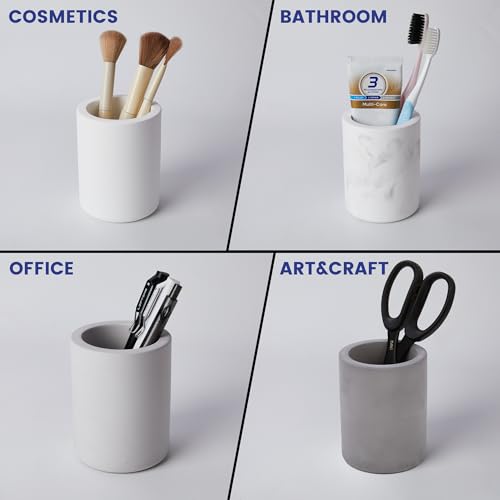 Drying Stone Toothbrush Holder, Diatomite Toothbrush Holders for Bathroom Counter, Quick Drying Electric Toothbrush and Toothpaste Holder Bathroom Organizer, Light Grey - color: Light Grey