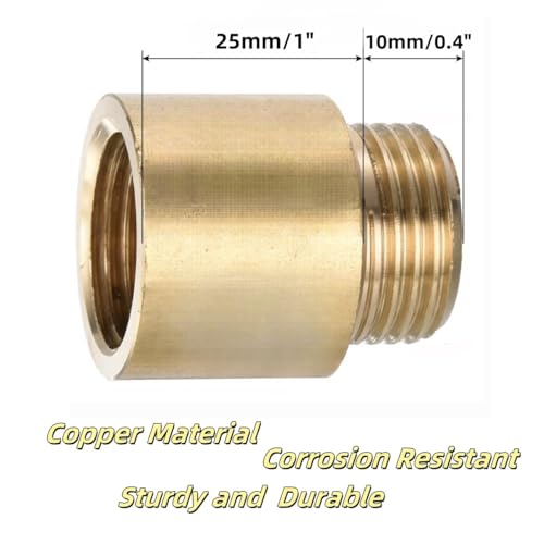 Shower Head Extension Arm, 2 Pack Brass G1/2 Male to G1/2 Female Thread 35mm Length Pipe Fitting Coupler Copper Shower Head Extender with 8M PTFE Pipe Sealant Tape - style: 35mm