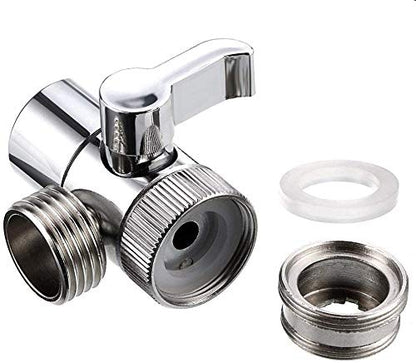 DV09 Kitchen and Bathroom Sink Faucet Diverter Valve with Aerator and Male Threaded Adapter for 1/2" Hose Attachment for Water Diversion Brass