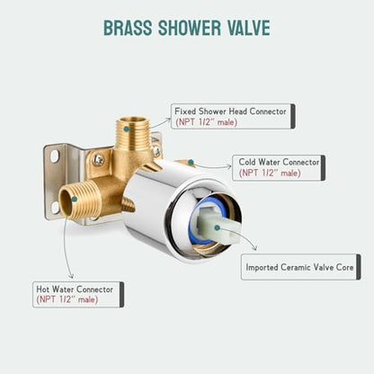 Magnetic Shower Faucet Set Dual 2 in 1 Shower System with Handheld Shower Spray 3-way Water Diverter Shower Trim Kit Rainfall Bathroom High Pressure 5 Setting without Tub Faucet Polish Chrome - color: Polish Chrome