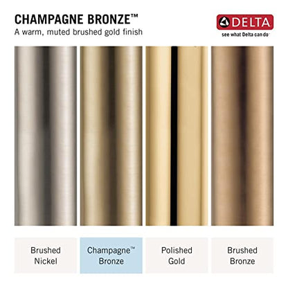 Delta 5-Setting Champagne Bronze Shower Head with High Pressure Spray, 6 Inch Round Shower Head, Showerheads, 1.75 GPM Flow Rate, Champagne Bronze 52535-CZ - color: Champagne Bronze