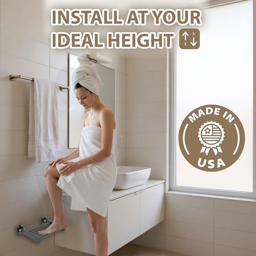 Shower Foot Rest and Shaving Pedestal - Wall Mount Folding Shower Ledge/Elevate Foot for Comfort/Safely Shave Legs and Wash Feet/Supports 200 lbs/ 304 Stainless/Matte Black/ 9”x 8” - color: Matte Black