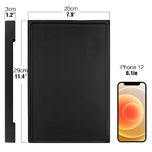 Luxspire Marble Tray for Soap Dispenser Perfume Jewelry, L, Matte Black | 11 x 8 inch, non-slip waterproof resin, easy wipe clean, fits bath kitchen vanity, holds jewelry toiletries soap - color: C - Black, style: Large
