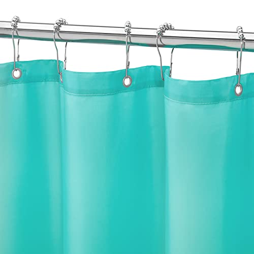 Teal Blue Fabric Waterproof Shower Curtain or Liner, 36 x 72 | Fabric Shower Curtain Liner, Soft Cloth, Hotel Quality, Modern Style, Water-Resistant, Machine Washable - color: Fabric-teal, size: 36"W x 72"L (Pack of 1)