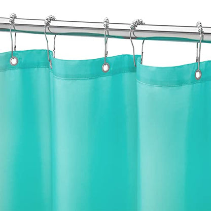 Teal Blue Fabric Waterproof Shower Curtain or Liner, 36 x 72 | Fabric Shower Curtain Liner, Soft Cloth, Hotel Quality, Modern Style, Water-Resistant, Machine Washable - color: Fabric-teal, size: 36"W x 72"L (Pack of 1)