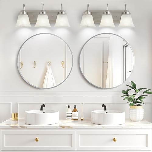 3 Light Bathroom Vanity Lights, Bathroom Light Fixtures Over Mirror, Modern Lighting Fixtures Brushed Nickel Wall Lamp Vanity Lights Apply for Mirror Living Room Cabinet Bedroom, Bulb Not Included - color: Brushed Nickel