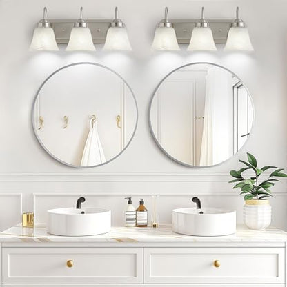 3 Light Bathroom Vanity Lights, Bathroom Light Fixtures Over Mirror, Modern Lighting Fixtures Brushed Nickel Wall Lamp Vanity Lights Apply for Mirror Living Room Cabinet Bedroom, Bulb Not Included - color: Brushed Nickel