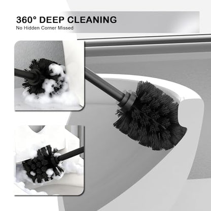 Stainless Steel Toilet Bowl Brush and Holder Set Scrubber Bronze Brown | Weighted Stable Base Removable Inner Tube Toilet Bowl Brush Splash-Proof Design for Deep Cleaning Space Saving Storage - color: Bronze
