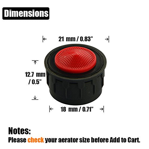 JQK Faucet Areator, 2.2 GPM Flow Retrictor Insert Faucet Aerators Replacement Parts Bathroom 3 Pack, FA2-P3 - color: Red-2.2 gpm