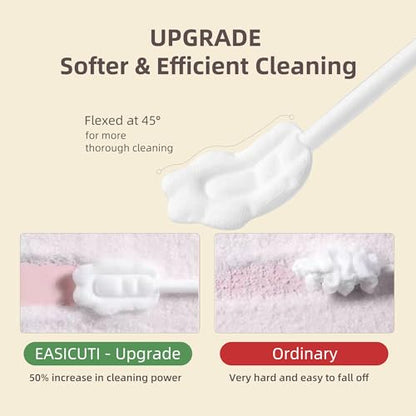 EASICUTI Upgrade Baby Tongue Cleaner, 52PCS Newborn Infant Toothbrush | Baby Essentials for Newborn, 2 Silicone Finger Toothbrush, Disposable Gauze Gum Cleaner Stick, Dental Care for Ages 0-2 Years - size: 1 Count (Pack of 52)