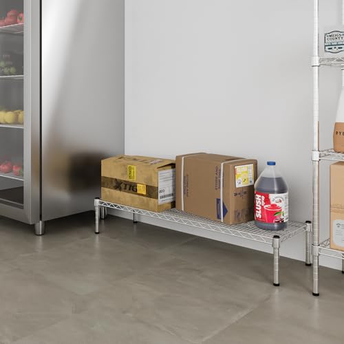 14" Deep x 48" Wide x 8" Height 1-Tier Wire Shelving Kit | NSF Commercial Storage Rack Unit - size: 14" Deep x 48" Wide