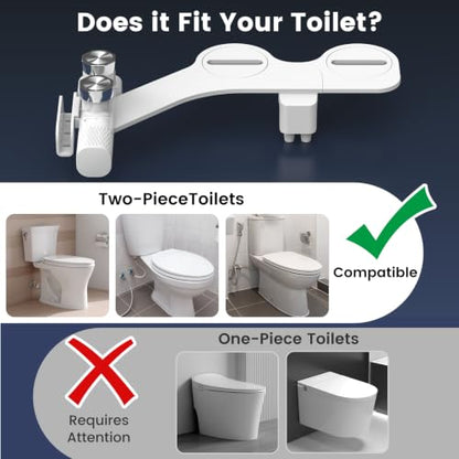 FEELSO Bidet Attachment for Toilet with Filter, Hot & Cold Toilet Bidet | Ultra-Slim & Non-Electric Bidet Sprayer, Self-Cleaning Dual Nozzle (Frontal/Rear Wash), Adjustable Water Pressure - style: Hot&Cold