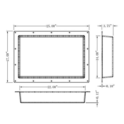 Ready Tile Shower Niche Shelf 17"X25"X4"（Inside 14"X22"） - - Water and Leak Proof Large Wall Niche Insert