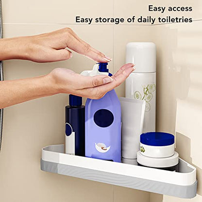 Tyenaza Bathroom Shelf, Triangular Corner Shower Shelf Rack, Wall Mounted Bathroom Shelf Storage Organizer, for Bathroom Kitchen Bedroom