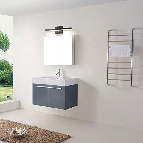 Ralbay 15.7 inch Modern LED Black Vanity Light 12W Frosted Aluminum for Bathroom Vanity Lighting Fixtures Natural White 4500K - color: Black-Natural White, size: 15.7 inch