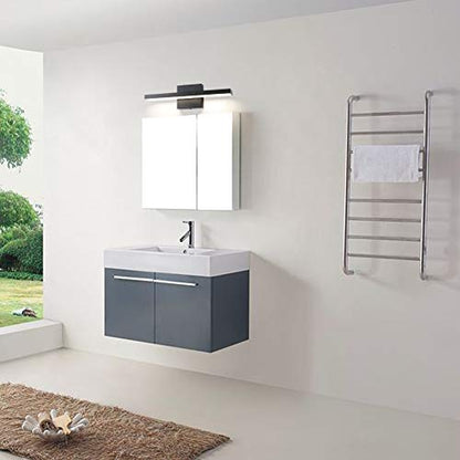 Ralbay 15.7 inch Modern LED Black Vanity Light 12W Frosted Aluminum for Bathroom Vanity Lighting Fixtures Natural White 4500K - color: Black-Natural White, size: 15.7 inch