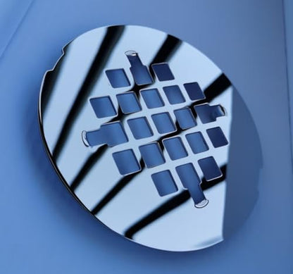 4-1/4 inches Snap-On Round Shower Drain Cover, Stainless Steel (Chrome) - color: Chrome