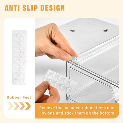 5 Pack Makeup Organizer Stackable, 12.1''L Bathroom Organizer and Storage Acrylic Undersink Drawer Organizer, Cosmetics and Beauty Supplies,Clear Plastic Storage Bins for Vanity,Pantry,Cabinet,Kitchen - style: 5pack Wide